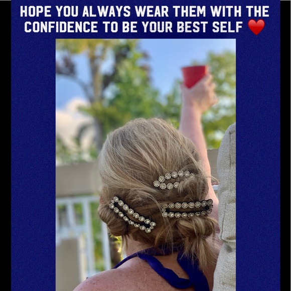 TRENDY SEXY HAIR CLIP BLACK WITH CHAMPAGNE STONES - Picture 2 of 8